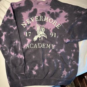 Nevermore Academy Purple and Black Womens Sweatshirt